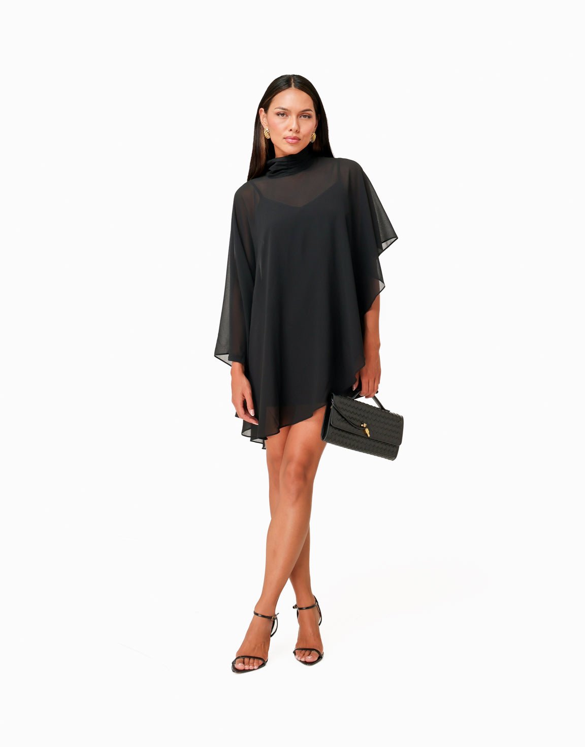 Zwarte Losse Cape - Jurk - Olivia & Kate