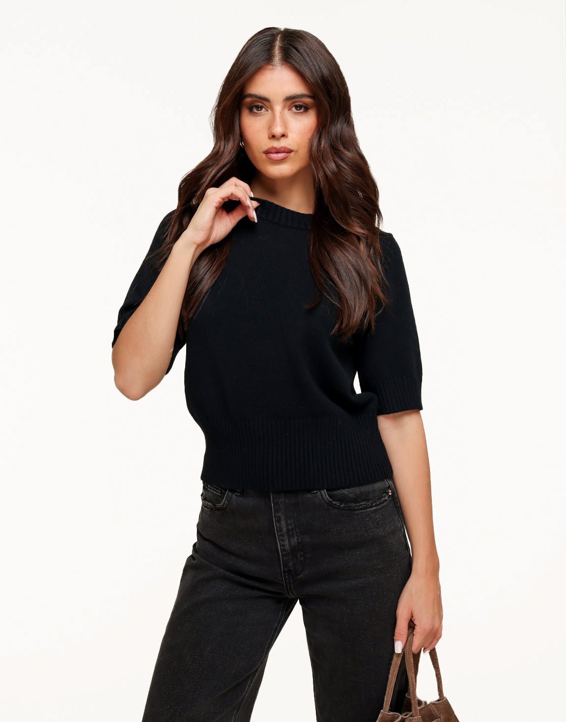 Black Loose SS - Sweater - Olivia & Kate