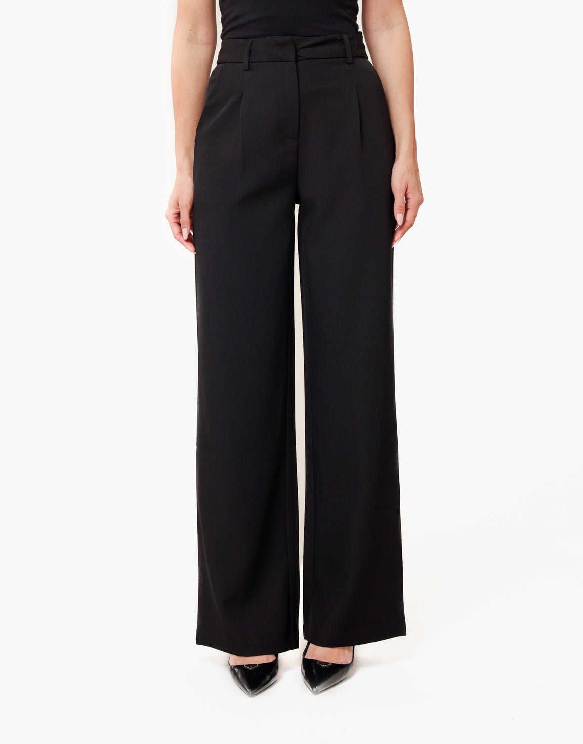 Black Luxury Straight - Trousers - Olivia & Kate