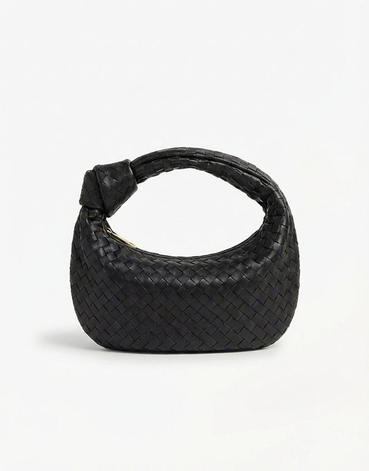 Zwarte Middel Gevlochten - Tas - Olivia & Kate