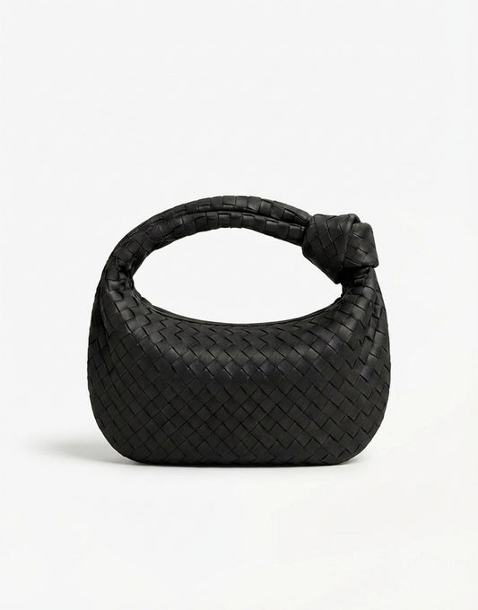 Zwarte Middel Gevlochten - Tas - Olivia & Kate