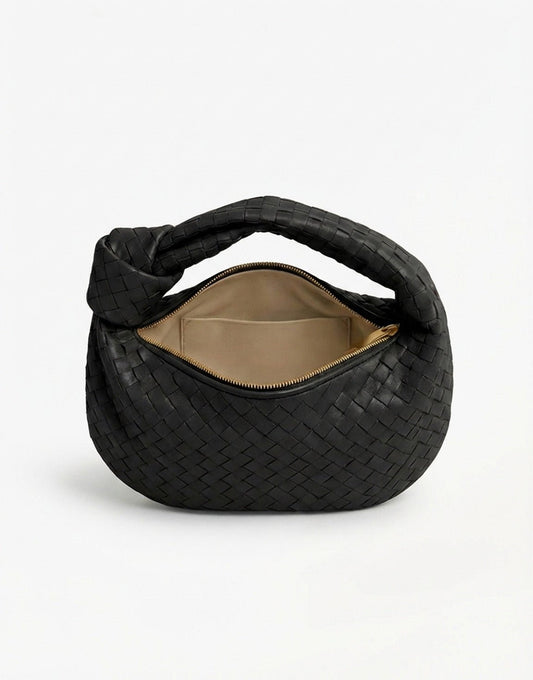 Zwarte Middel Gevlochten - Tas - Olivia & Kate