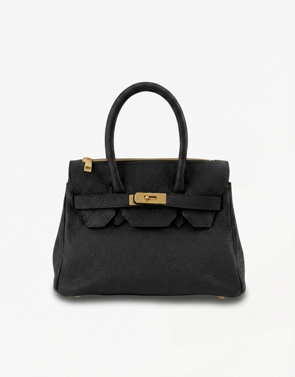 Zwarte Middel Gouden Detail - Tas - Olivia & Kate