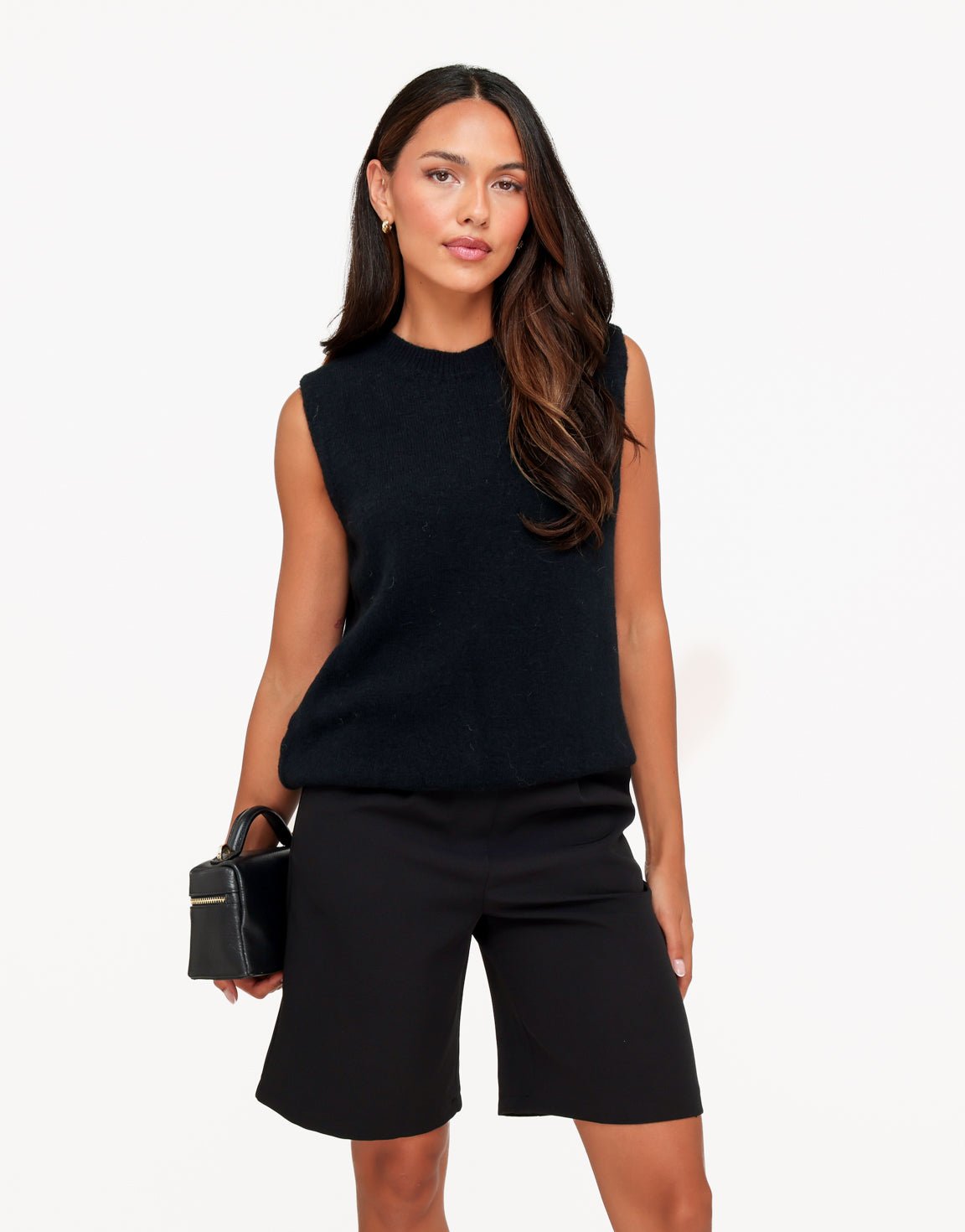Zwarte Mouwloze Fluffy - Top - Olivia & Kate