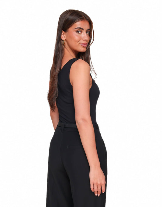 Black Reversible Sleeveless Basic - Top - Olivia & Kate