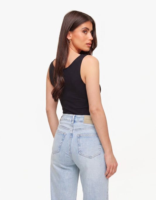 Zwarte Omkeerbare Mouwloze Basic - Top - Olivia & Kate