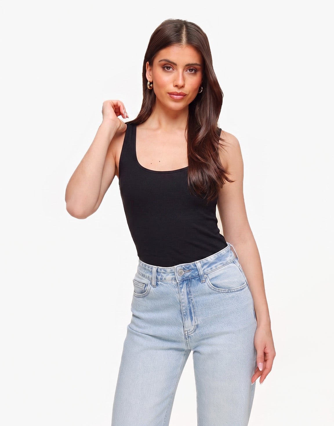 Zwarte Omkeerbare Mouwloze Basic - Top - Olivia & Kate