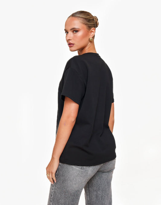 Zwarte Oversized Basic SS - T-shirt - Olivia & Kate