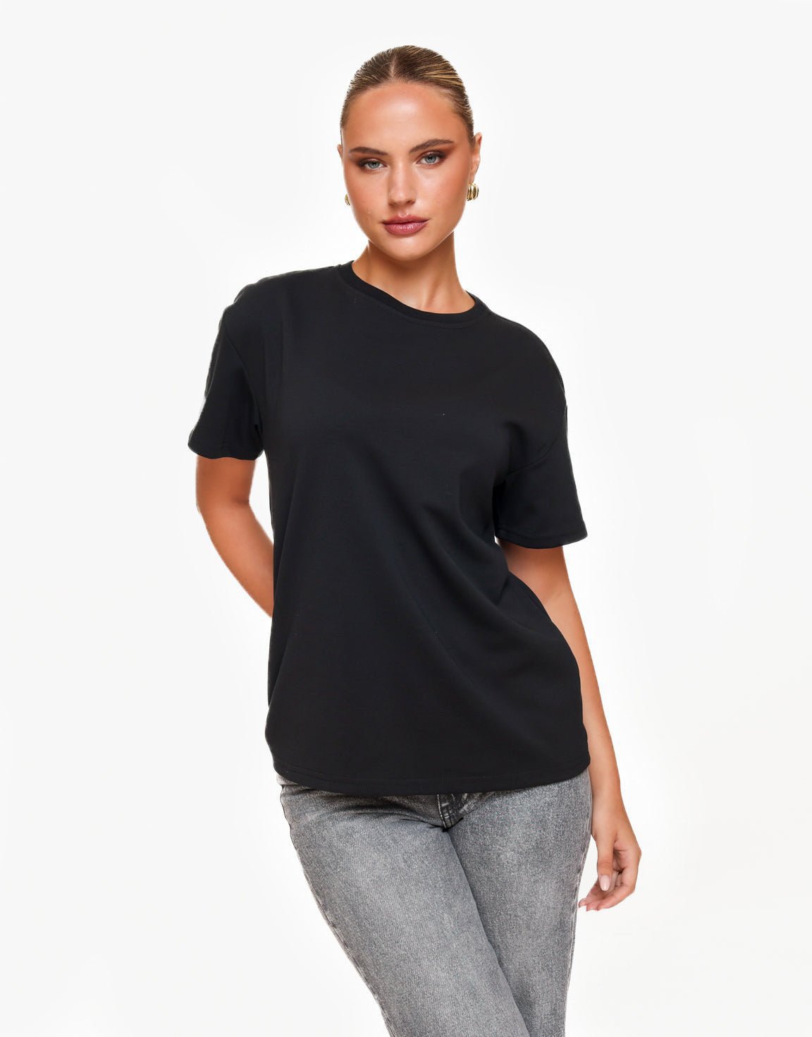 Zwarte Oversized Basic SS - T-shirt - Olivia & Kate