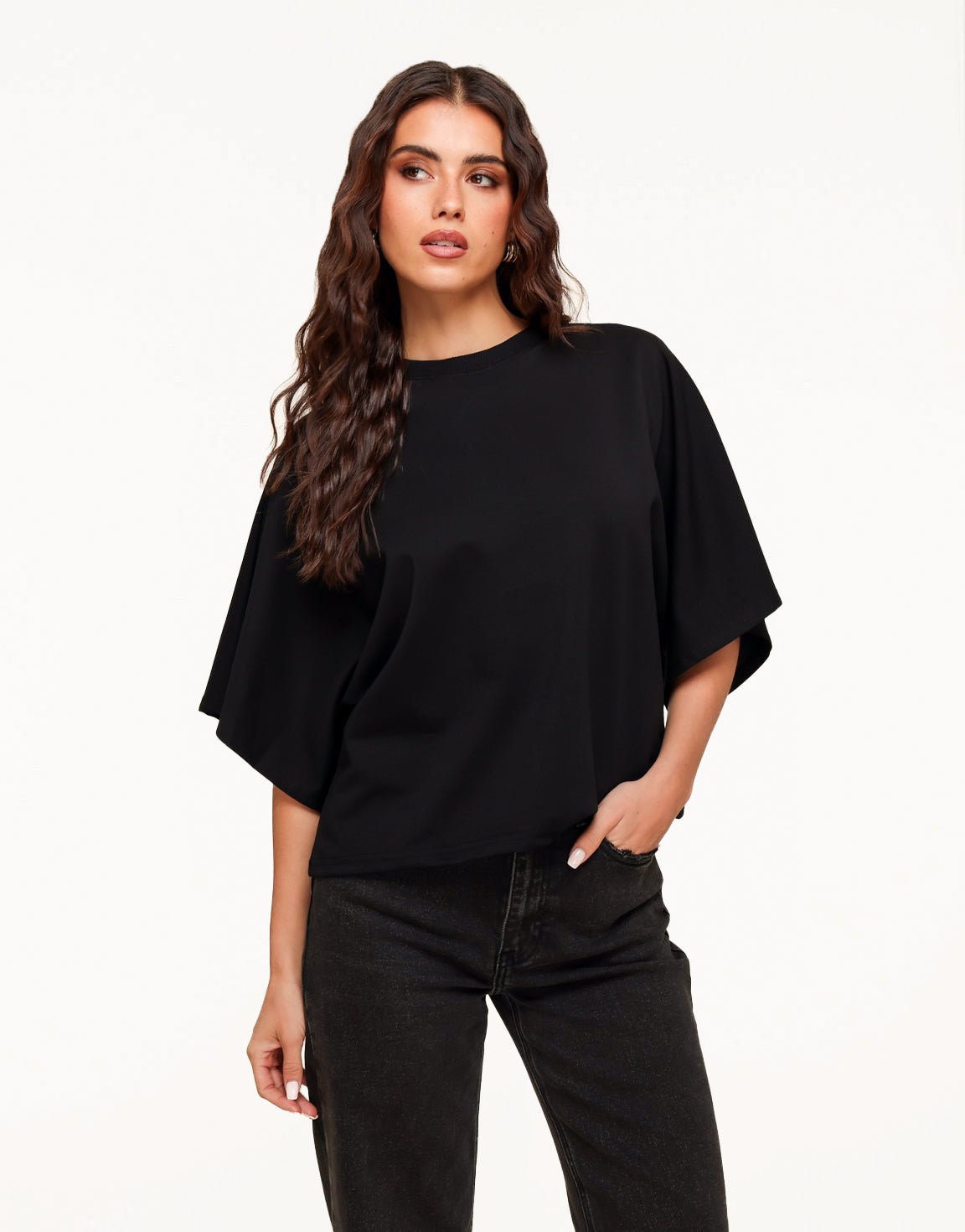 Black Oversized SS - T-Shirt - Olivia & Kate