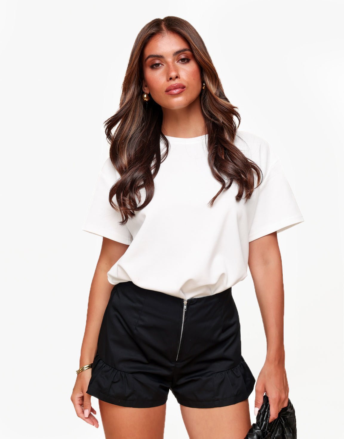 Zwarte Petite Rits Ruffel - Short - Olivia & Kate