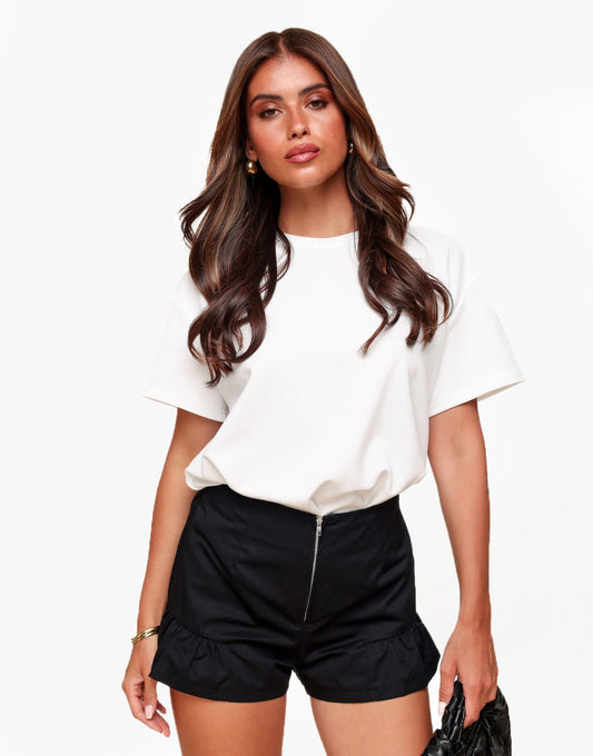 Zwarte Petite Rits Ruffel - Short - Olivia & Kate