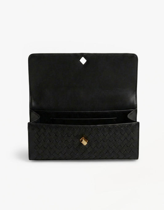 Zwarte PU Gouden Detail Clutch - Tas - Olivia & Kate