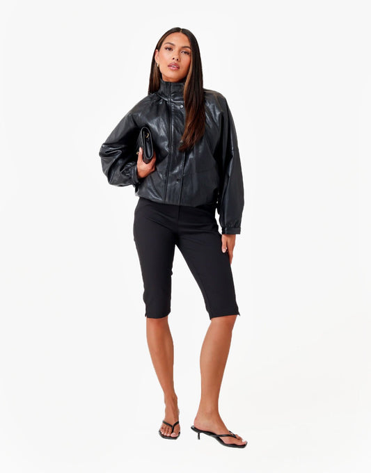 Zwarte PU Leren Oversized - Jas - Olivia & Kate