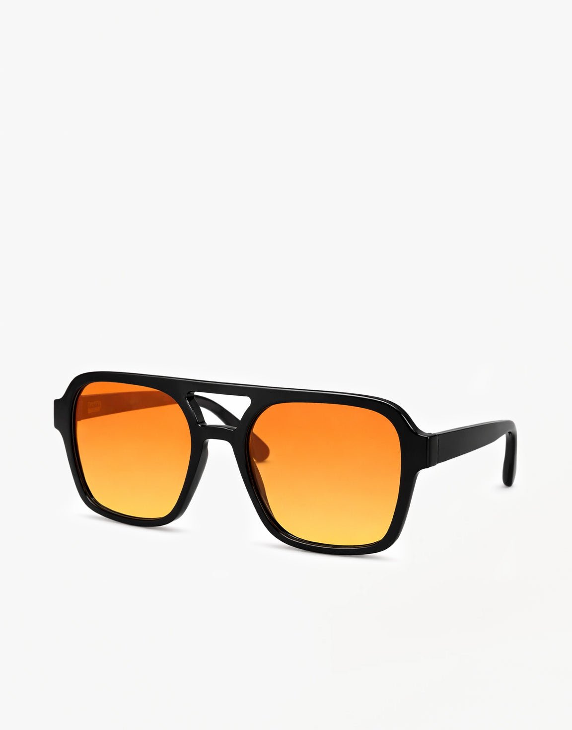 Zwarte Statement Oranje Glazen - Zonnebril - Olivia & Kate