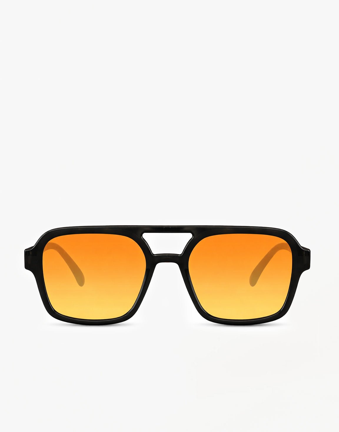 Zwarte Statement Oranje Glazen - Zonnebril - Olivia & Kate