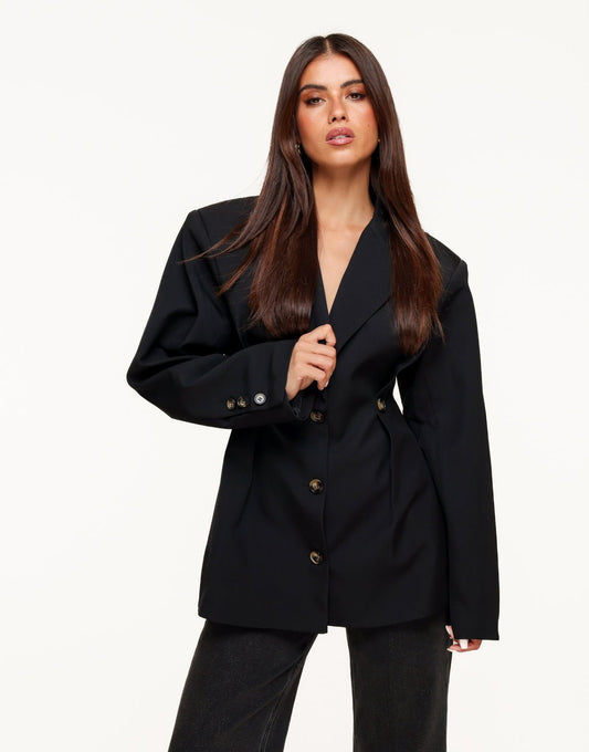 Zwarte Stevige Classic Detail - Blazer - Olivia & Kate
