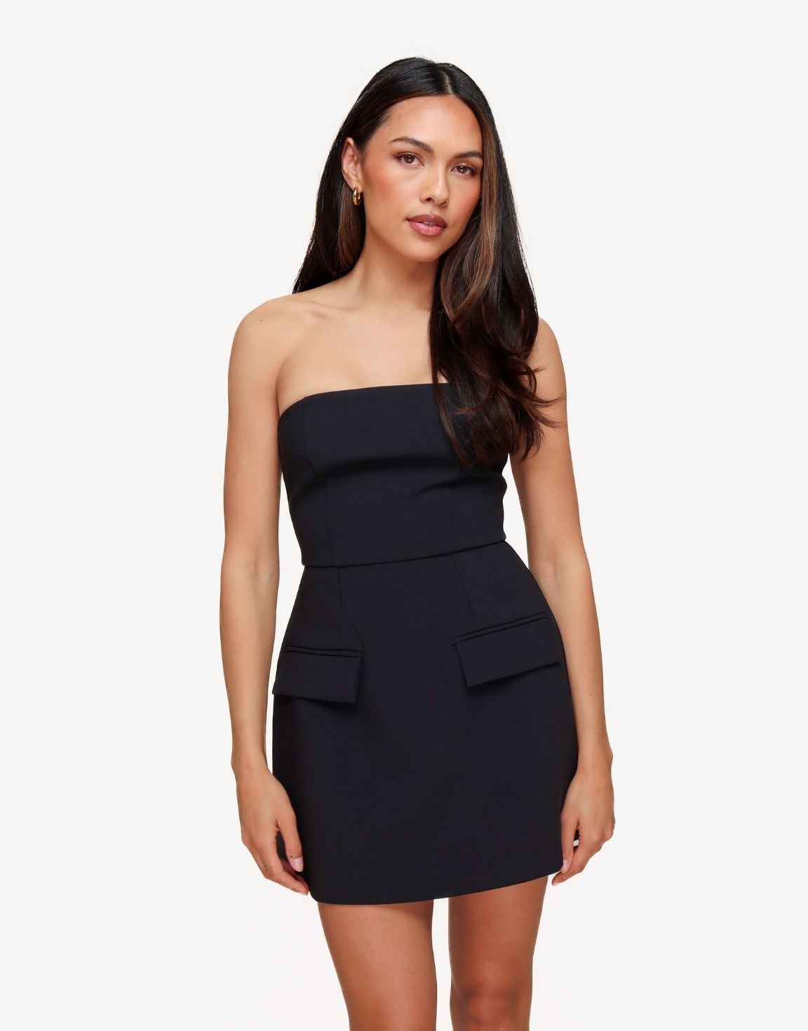 Zwarte Strapless Uitlopende - Jurk - Olivia & Kate