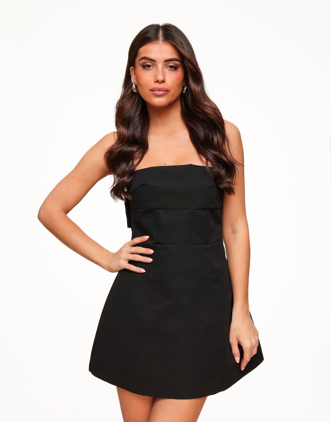 Black Bow Strapless - Dress - Olivia & Kate