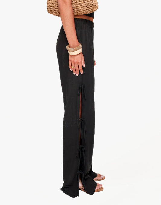 Zwarte Strikjes Linnen - Broek - Olivia & Kate