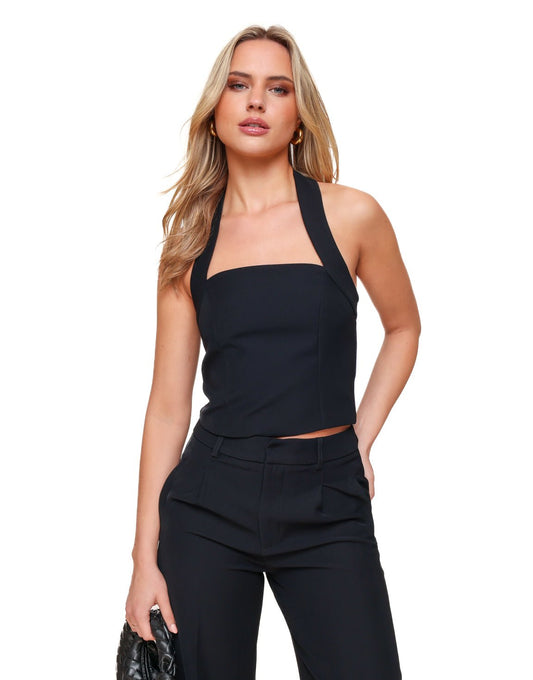 Zwarte STUDIO Halter - Top - Olivia & Kate