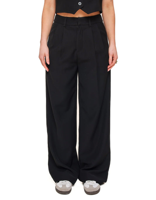 Zwarte STUDIO Wijde - Pantalon - Olivia & Kate