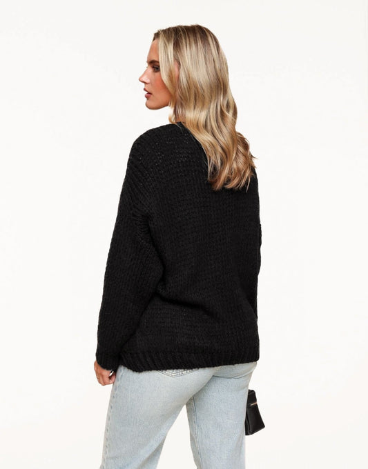 Black Wool - Cardigan - Olivia & Kate